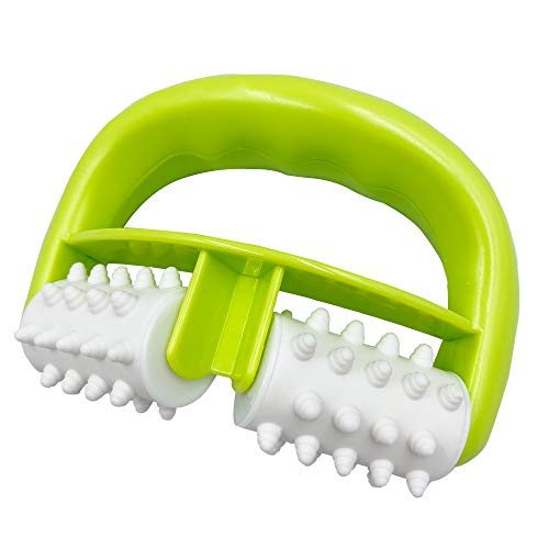 Cellulite Massager Tool Fascia Blaster Manual Roller with Two-Wheel for Muscle Soreness and Remove Cellulite Lymphatic Drainage Massager Body Roller Brush for Legs Neck Shoulder and Back (Green)