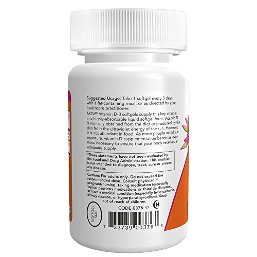 Now Foods: Vitamin D-3 (10.000 IE) - 120 Softgels - Image 4