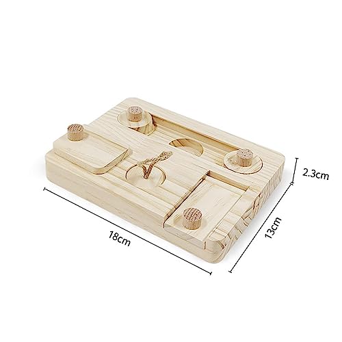 Sharplace Foraging Toys, Interactive Hide Treats Toys Puzzle Toy, Wooden Interactive Enrichment Toys for Guinea Pigs Hamsters - Image 3