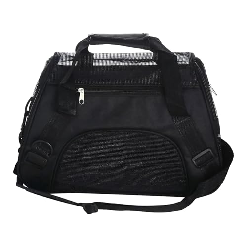 Caja de transporte para gatos, con bolsa acolchada y ajustable, con correa de hombro ajustable y bolsillo transpirable para cachorros, para gatitos, conejos, razas medianas, paseo, avión, A