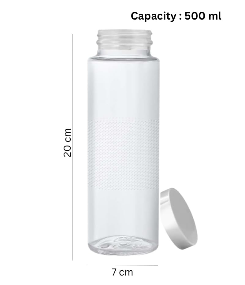 Image of Premium Glass Water Bottle with Stainless Steel Leakproof Lid | Textured Grip Clear Drinking Bottle | BPA Free Reusable Wide Mouth Bottle for Office, Gym, Home, School & Travel