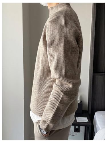 Floerns Men's Quarter Zip Long Sleeve Knitted Sweater Fall Mock Neck Pullover Top2