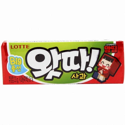 Lotte Imported Korean Chewing Gum Apple Flavor, 5 Count