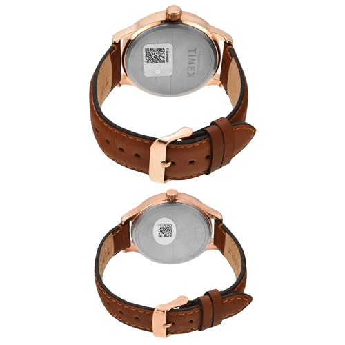 TIMEX Leather Unisex Pairs Blue Round Multifunction Dial Analog Watch- Tw00Pr302 - Image 5