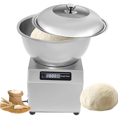 Batidora de masa en espiral comercial, amasadora eléctrica de 2200 W con doble rotación, temporizador de 30 minutos, máquina de masa resistente para panadería y restaurante