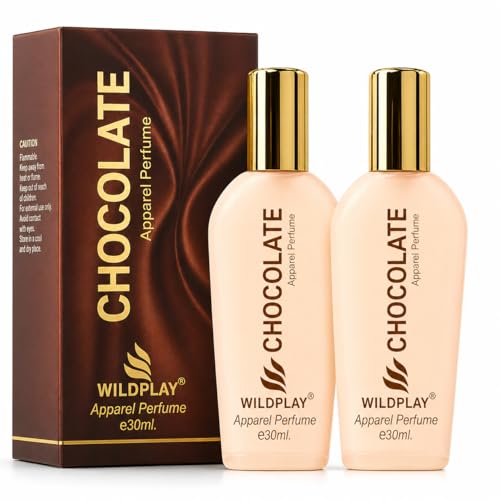 Image of Wildplay Chocolate Spray Perfume for Men & Women 30ml - Sweet, Warm & Inviting Unisex Fragrance with Rich Cocoa Notes, Long-Lasting Scent, Perfect for Everyday & Gifting Pack of 2