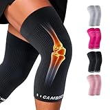 CAMBIVO Elite Motion Series Knee Brace for Women and Men (2 Pack), Ultra-Thin Lightweight Knee Compression Sleeve with Reflective Design for Pain Relief, Running, Workouts, Daily Use (Black, X-Large)