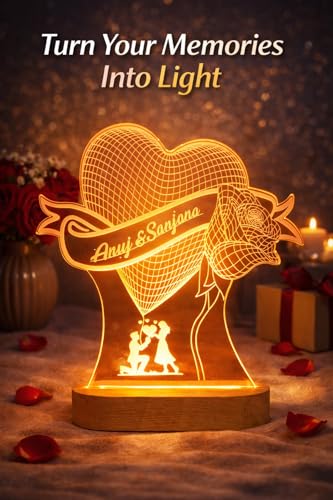 Image of Anniversary Couple Lamp (Heart Rose)