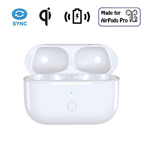 Inalámbrico Estuche de Carga para AirPods Pro, con Botón de Sinc de Emparejamiento Bluetooth, Sustituir Cargador Compatible con Air Pods Pro Auriculares