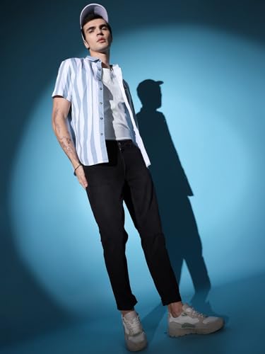 Image of The Indian Garage Co Men Slim Fit Solid Mid-Rise Jeans