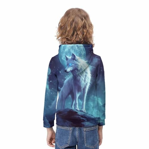 Sweat-shirt à capuche loup 3D enfant pull graphique ado