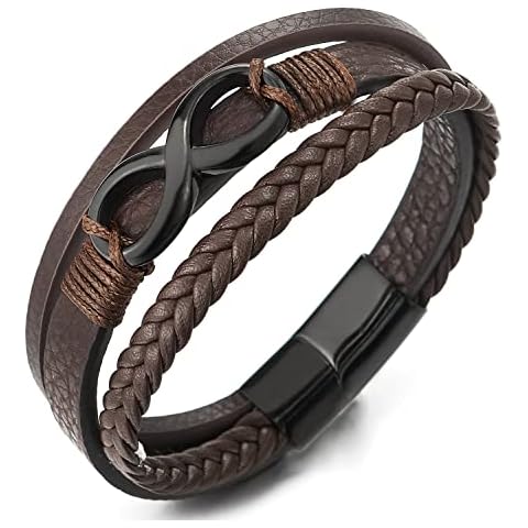 Bracelet en cuir brun COOLSTEELANDBEYOND Cover