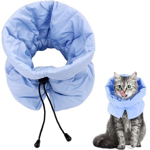 Elisabethanisches Halsband, Halsband nach Operationen, Halskrause Katze Schutz, Einstellbares Weiches Katzen Halskrause, für Katzen Kätzchen...