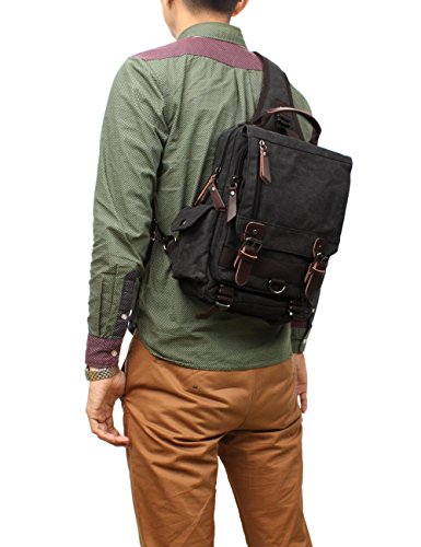 Image of mygreen Canvas Cross Body Messenger Bag Shoulder Sling Backpack Travel Rucksack