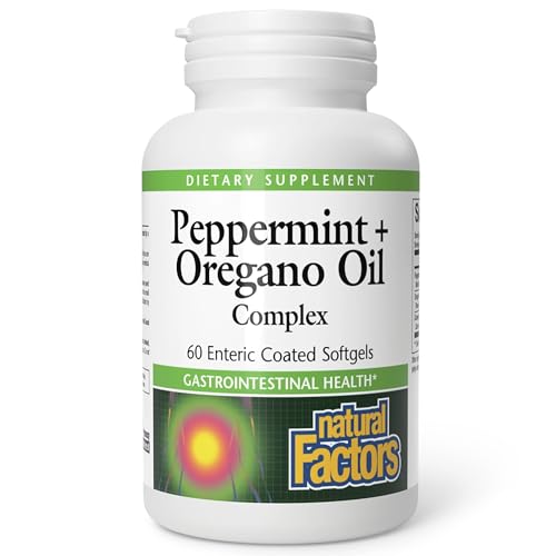 Natural Factors, Peppermint & Oregano Oil Complex, Digestive Aid for Gastrointestinal Health, 60...