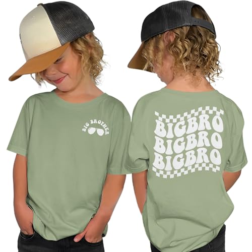 Big Brother Shirts for Toddler Baby Boy Sunglasses Big Bro T-Shirt Summer Short Sleeve Tee Announcement Siblings Tops