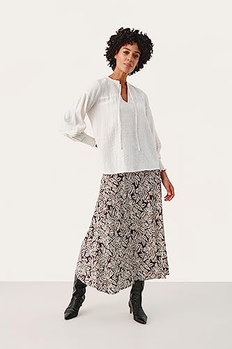 Part Two Women's Blouse V-Notch Neckline with Tying String Balloon Sleeves, Whitecap Gray, 10 (S) - Image 3