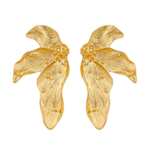 Image of Salve Chic Coquette Floral Earrings for Women | Valentine's Gift for Girlfriend | Bohemian Jewellery Hanging Earrings for Girls Stylish | Gift for Girlfriend Gold Ear Rings for Women Stylish Aesthetic Jewellery Korean Flower Danglers