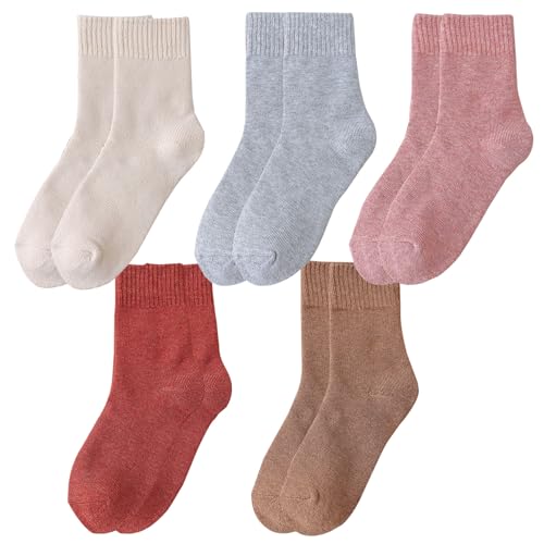 Image of Women's Fuzzy Socks 5 Pair Pack - Fluffy Cozy Warm Winter Slippers, Comfy Cabin Plush Sleep Home Soft Socks