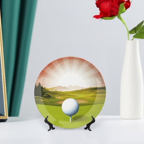 Plato decorativo Golf Sport de porcelana de 6 pulgadas miniatura 6