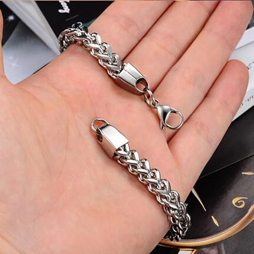 Image of Fashion Frill Stylish Bracelet for Men Stainless Steel Hand Chain Band Jewellery Accessories For Boys Gift for Husband & Boyfriend