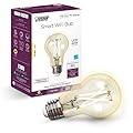 Feit Electric A1960CL/927CA/FIL/AG 60 Watt Equivalent WiFi Dimmable, No Hub Required, Alexa or Google Assistant, Filament A19 LED Smart Light Bulb, 4" H x 2.25" D, 2700K Soft White