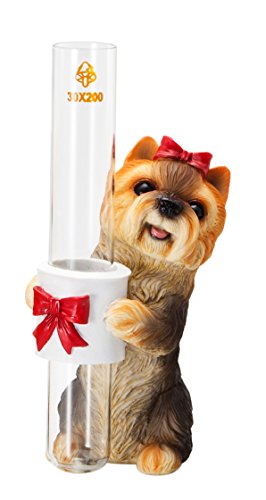 エイチツーオー ガラス花瓶持ちドック ヨークシャテリア H1503
