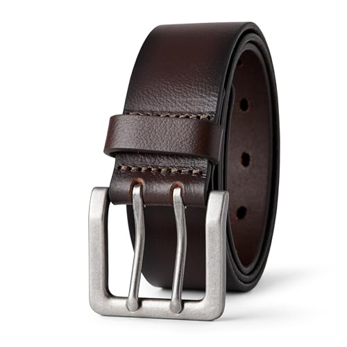 Amazon Essentials Mens Double Prong Leather Belt Brown 56