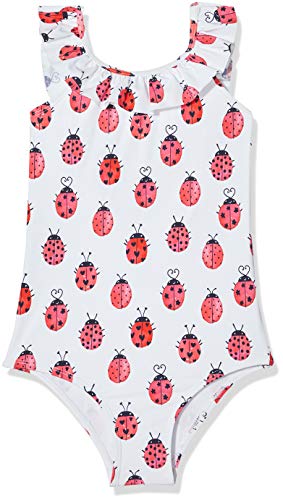 Preisvergleich Produktbild Hatley Mädchen Ruffle Swimsuits Einteiler, Weiß (Love Bugs 100), 2 Jahre