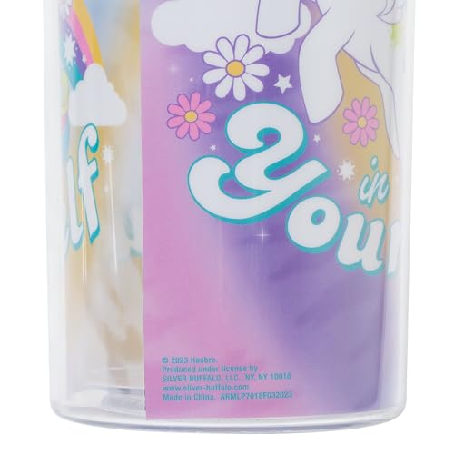 Image of Silver Buffalo My Little Pony inchBelieve in Yourself inch Plastic Tall Cold Cup with Lid and Straw, 20 Ounces