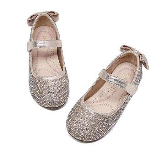 DEERBUNNY Toddler/Little Kid Girl's Dress Mary Jane Ballet Flats Bow Flower Girl Wedding Party Ballerina Flat Shoes - Main Image