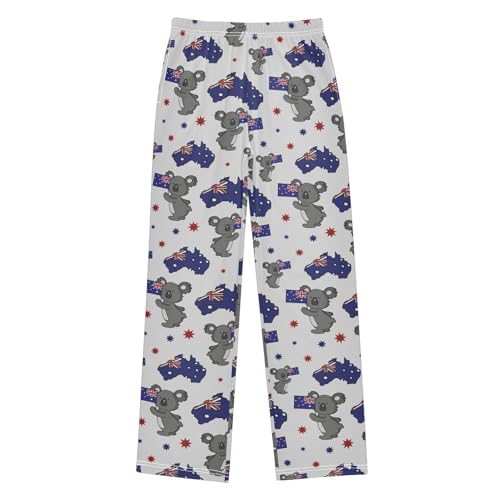 Australia Koala Boys Long Pants Soft Trousers Elastic Waist Kids Lounge Bottoms with Pockets S-XL