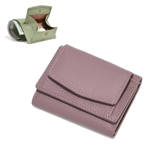 Houtangduty Mini Wallet, Folding Mini Wallet, Houtndguter Genuine Leather RFID Blocking Card Holder Organizer Pocket, for Woman (#14)
