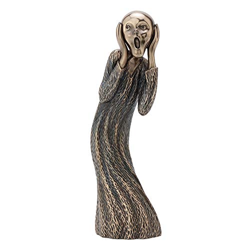 Escultura en bronce antiguo The Scream de 8 pulg miniatura 1
