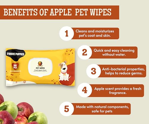 Pet Wet Wipes with Fresh Apple Scent