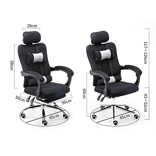 Chaise de bureau ergonomique bleue avec repose-pieds et dossier inclinable