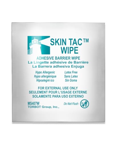 torbot im074407w314832 group inc skin tac34h34 adhesive barrier prep wipe liquid form latex-free hypo-allergenic box of 50 each 1 pack