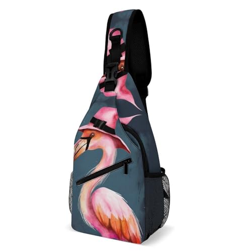 Mochila tipo bandolera Halloween Flamingo para senderismo