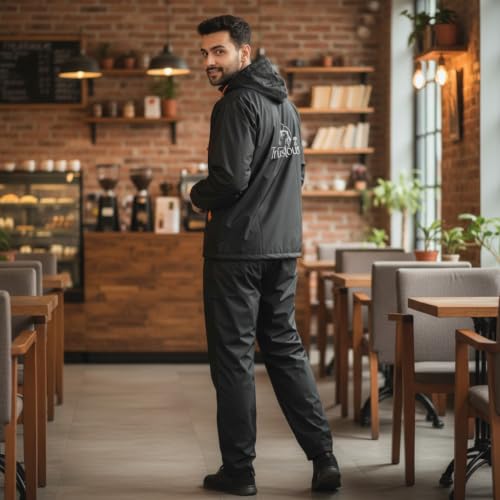 Image of Trustous Men's Waterproof Raincoat Suit with Hood | Jacket & Pant Rainwear Set | Full Body Waterproof Raincoat for Men | Outdoor Monsoon Wear | Lightweight Premium Rain Suit.