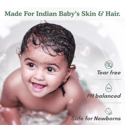 Image of VALMA Baby Head-to-Toe Wash for Newborns & Kids | Tear-Free Baby Body Wash & Shampoo | pH Balanced Gentle Cleanser with Calendula, Oat Extract & Hydrolyzed Milk Protein | Sulfate & Paraben Free | 200 ml