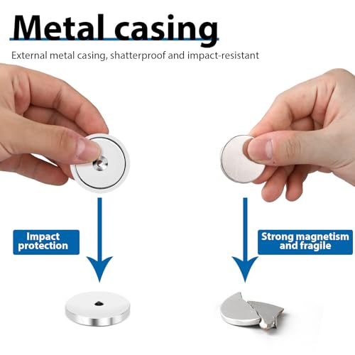 Image of LOVIMAG Strong Neodymium Rare Earth Magnets, 150LBS-6 Pack | Heavy Duty Cup Magnet with Countersunk and Screws for Tool Room, Kitchen Doors, Wall Mounting, Office