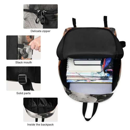 Backpack Lunch Bag Set Butterfly Cattle Print, Big Storage Travel Backpacks with Insulated Lunch Box for Office Hiking Picnic3