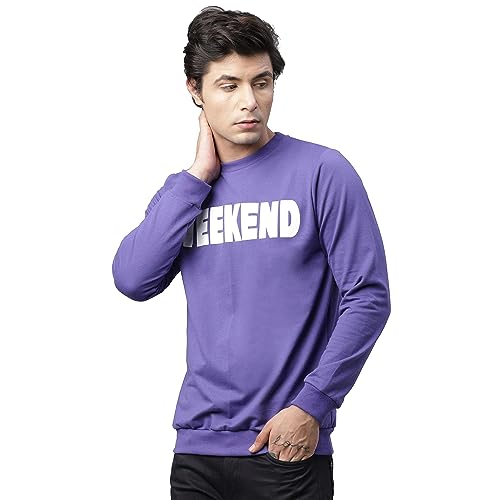 Image of Rigo Fleece Printed Round Neck Sweatshirt for Men | Full Sleeves Sweatshirt for Men | Casual Wear & Stylish Sweatshirts for Men