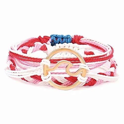Handmade Braided Wax Rope Adjustable Strand Wrap Bracelet Set Waterproof Wave Shell Charm Stretch Knot String Thread Bracelets Pure Life Friendship Jewelry