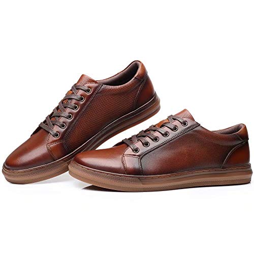 Image of Arkbird Casual Sneakers, Breathable Lace-Up Leather Walking Shoes Comfortable Fashion Sneakers for Men Daily Work