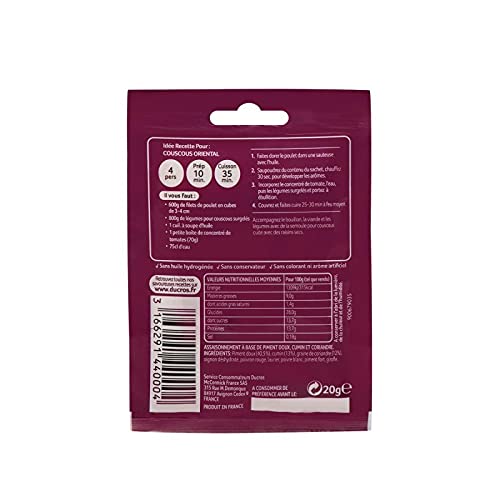 Ducros - Heterogéneo Para El Cuscús Oriental 20G - Lot De 4 - Precio Por Lote - Entrega Rápida