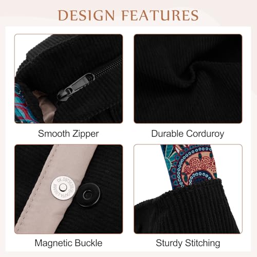 Image of Chase Chic Corduroy Tote Bag for Women, Large Messenger Bag Crossbody Hobo Bag Convertible Shoulder Handbag for Work