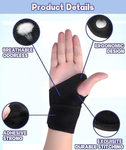 Image of ARPK Wrist Band for Pain Relief - Hand Wrist Support Brace & Bandage for Carpal Tunnel, Arthritis, Tendonitis - Gym, Badminton, Fitness Recovery - Fits Men Women, Left Right Hands (MULTI A)