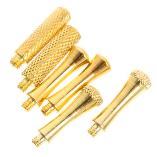 NUOBESTY Reposadedos Decorativos para Tijeras de Peluquería de Mascotas Acero Inoxidable Dorado 6 Piezas 2 Clavos Lisos 2 Clavos Estriados Accesorios para Tijeras de Aseo Profesional y Uso