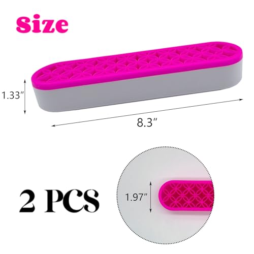 Image of TANG SONG 2 PCS Silicone Make up Brush Holder Cosmetic Storage Box Desktop Organizers (Pink)